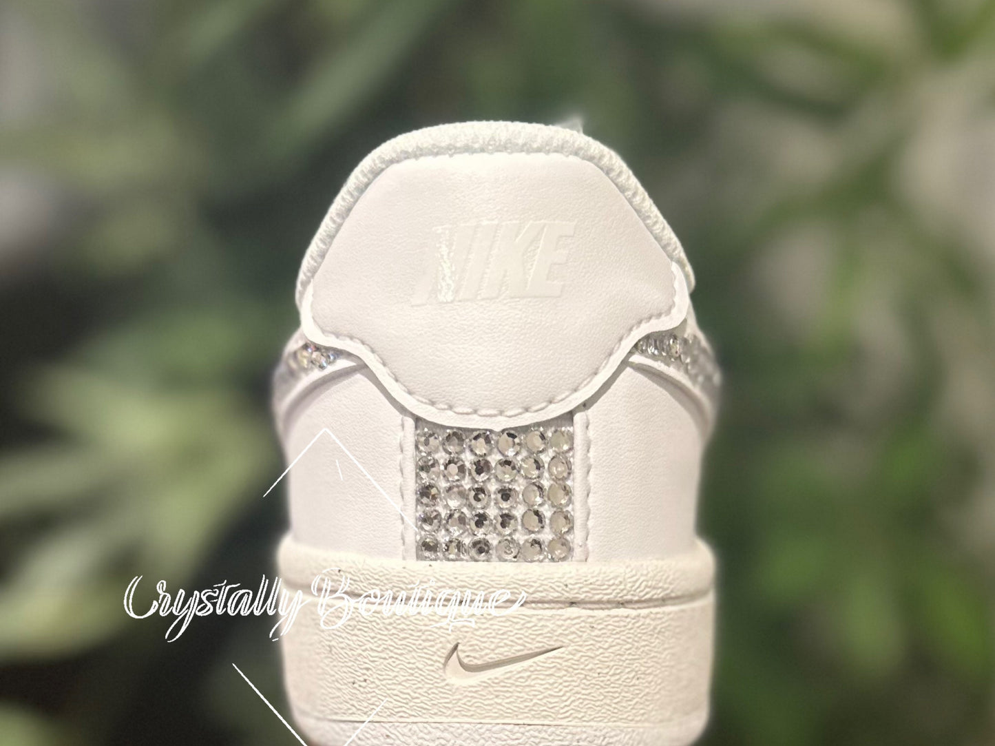 Nike White Courts with Customised Crystal Ticks Adult/Junior sizes 3 - 10 UK