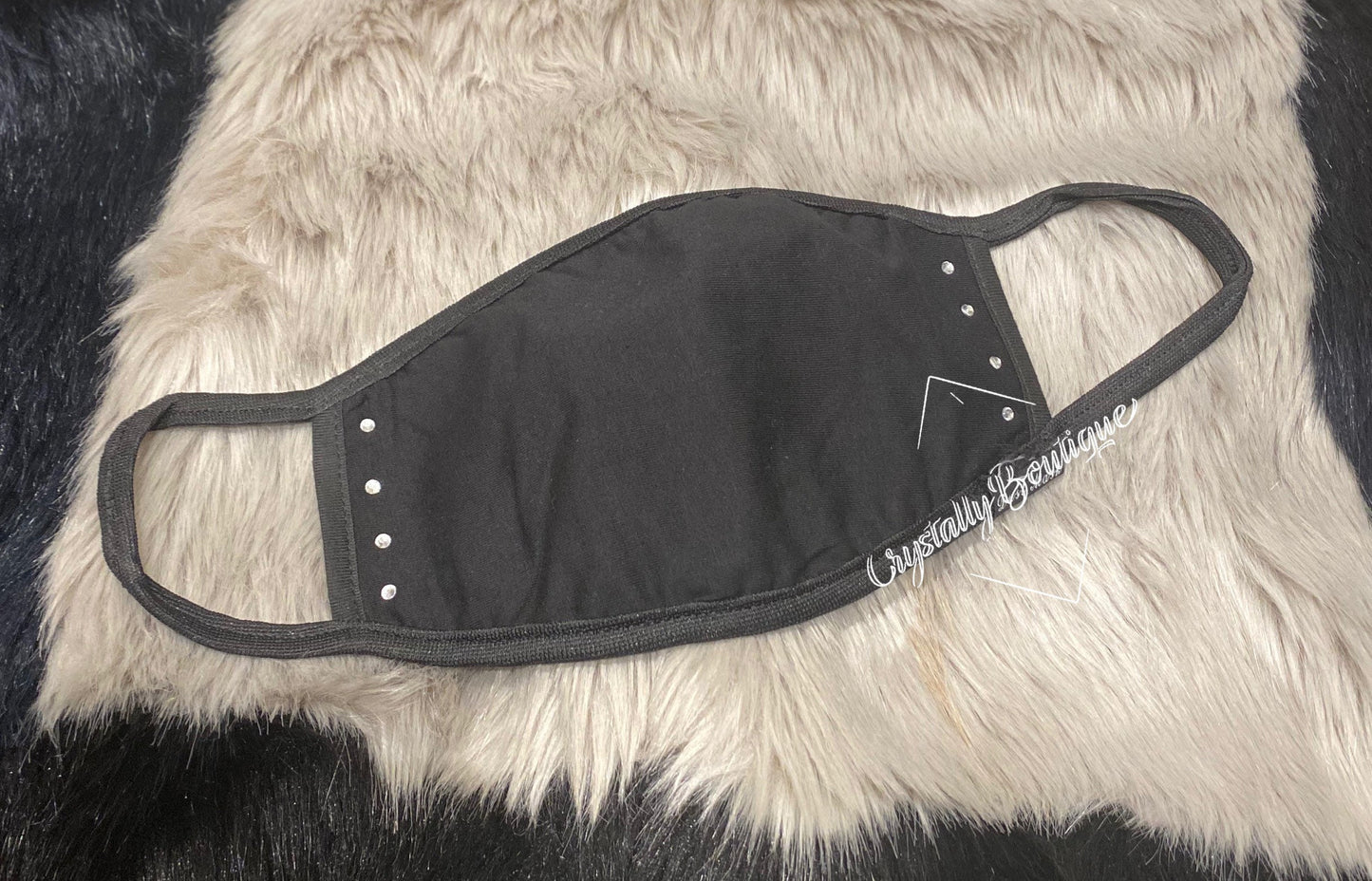 Black Bling Diamond Customised Face Mask with Beautiful Black Crystals includes filter